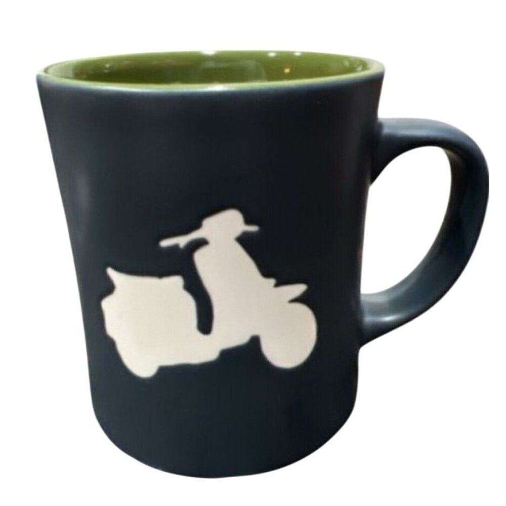 Starbucks Porcelain Mug With Scooter Design 12 Oz